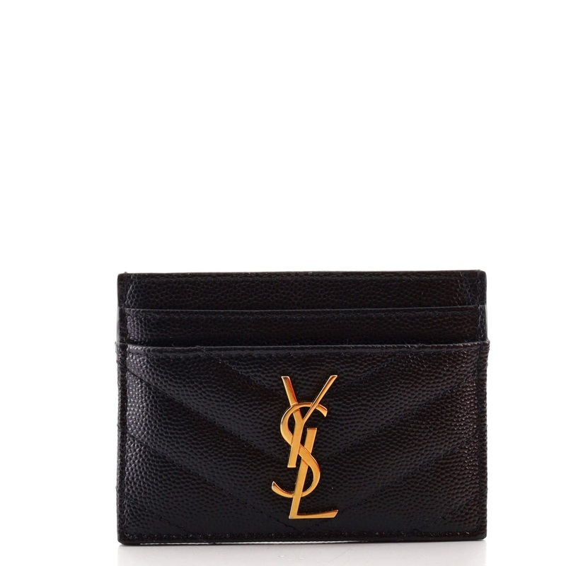 Classic Monogram Card Holder Matelasse Chevron Leather S744816592693
