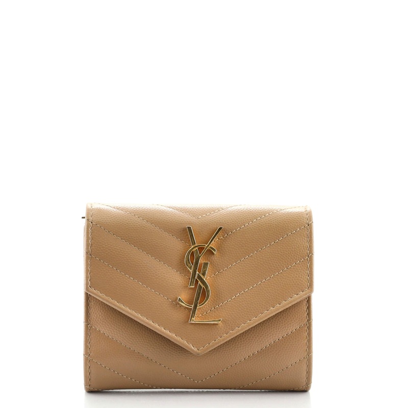 Classic Monogram Trifold Wallet Matelasse Chevron Leather S744816588092
