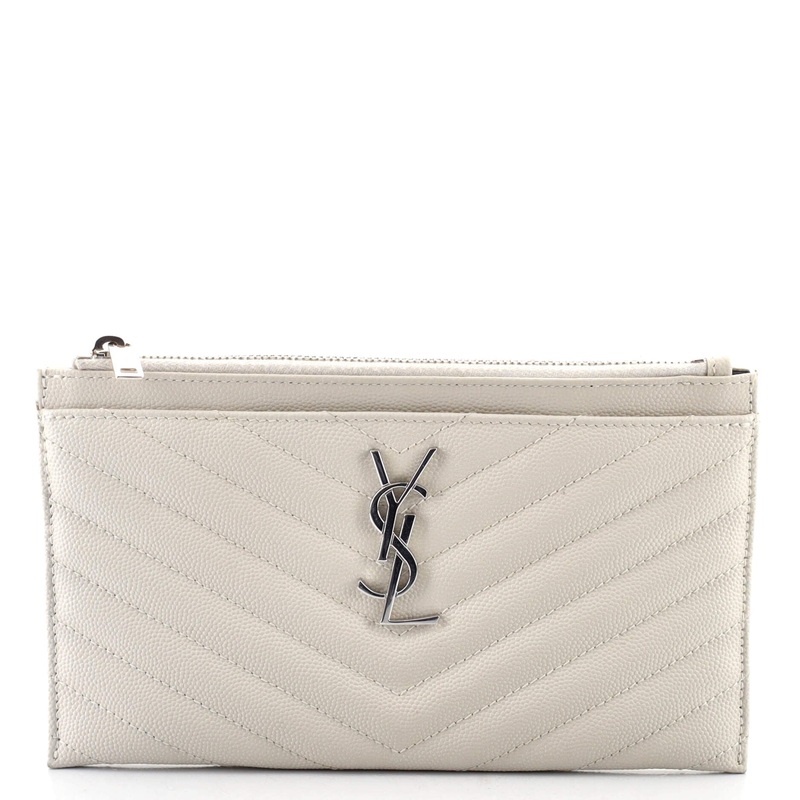Classic Monogram Zip Bill Pouch Matelasse Chevron Leather Medium S744816588940