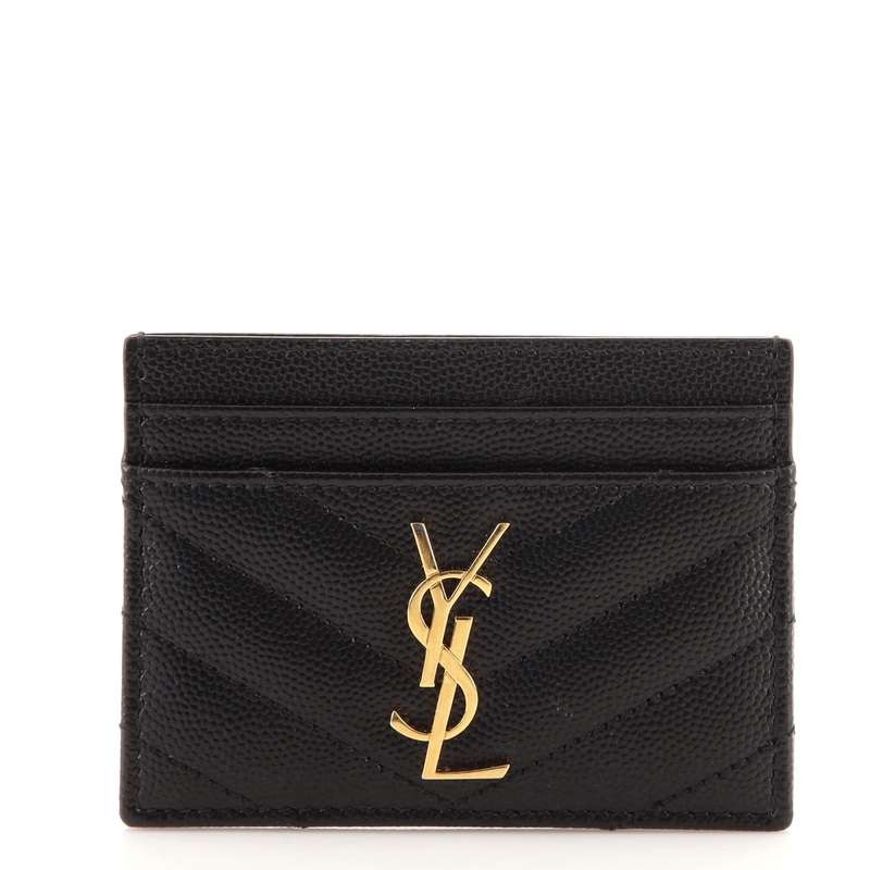 Classic Monogram Card Holder Matelasse Chevron Leather S744816584374