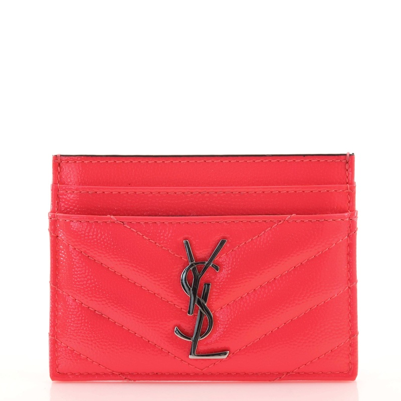 Classic Monogram Card Holder Matelasse Chevron Patent S744816579685
