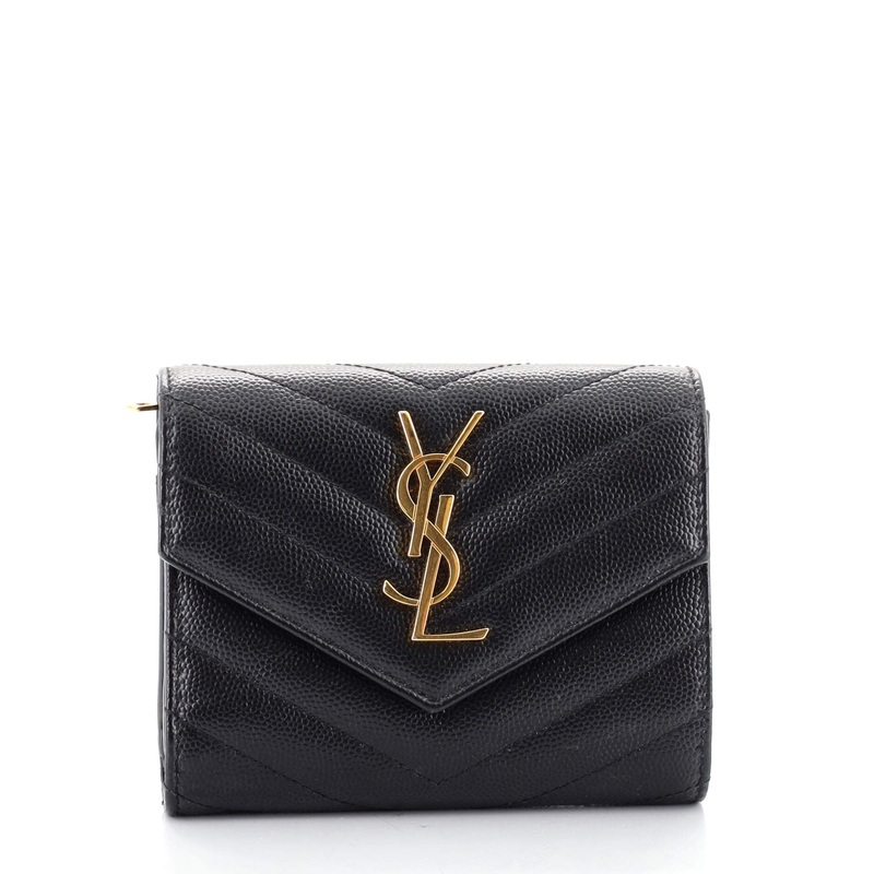 Classic Monogram Trifold Wallet Matelasse Chevron Leather S744816583569