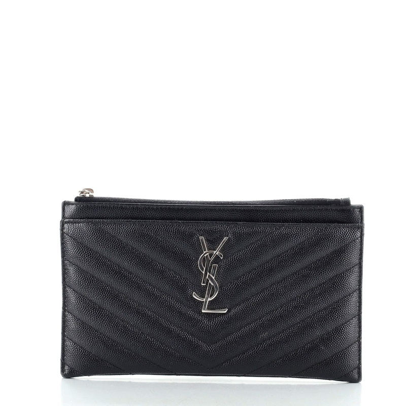 Classic Monogram Zip Bill Pouch Matelasse Chevron Leather Medium S744816582185