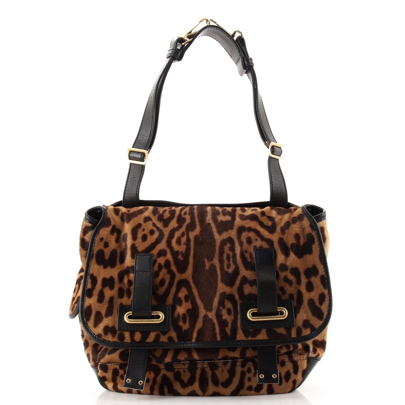 Besace Messenger Bag Printed Calf Hair Large