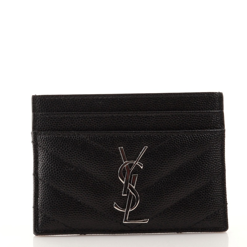 Classic Monogram Card Holder Matelasse Chevron Leather S744816572652