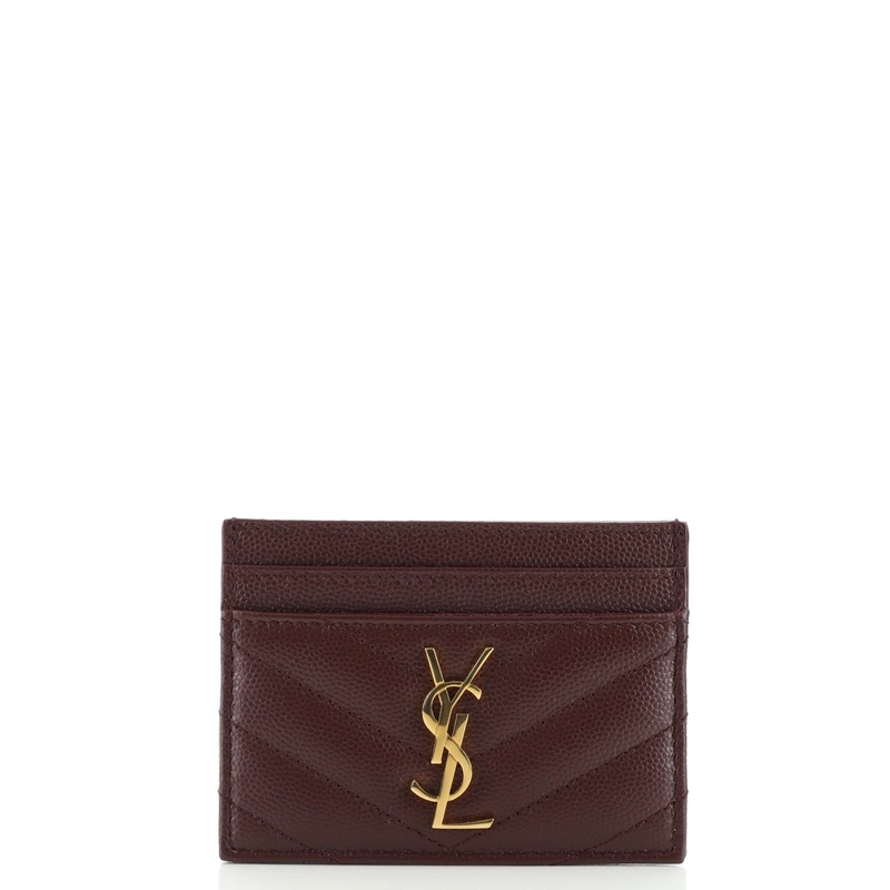 Classic Monogram Card Holder Matelasse Chevron Leather S744816577826