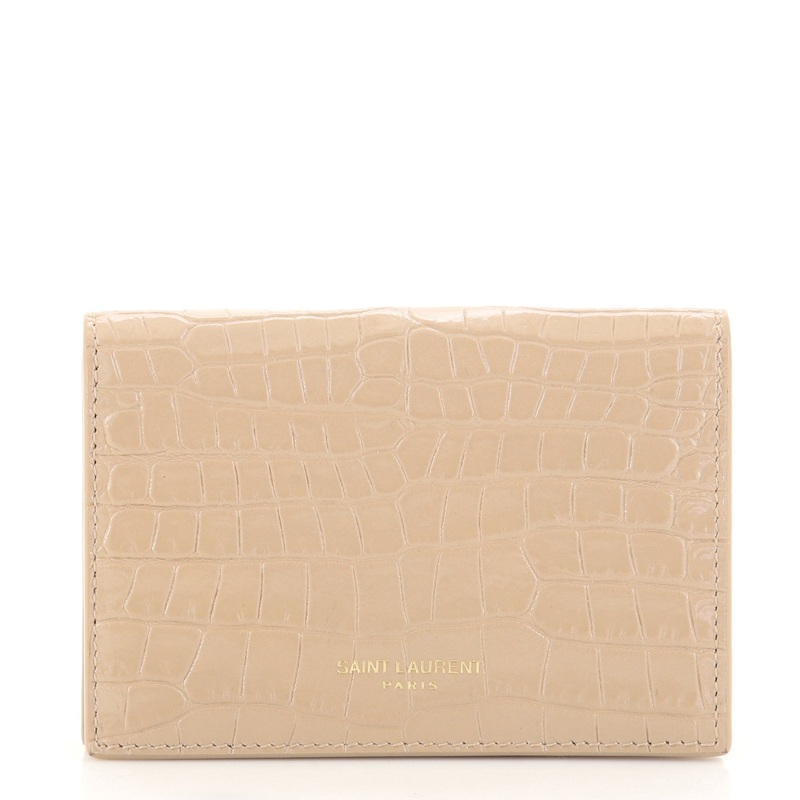Paris Bifold Card Case Crocodile Embossed Leather S744816573738