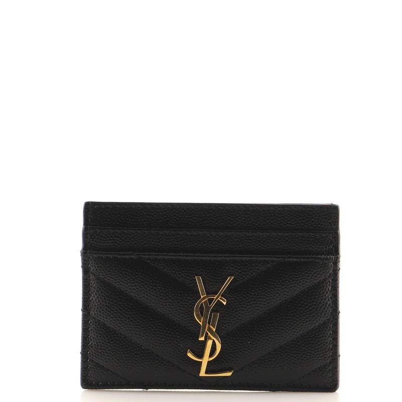 Classic Monogram Card Holder Matelasse Chevron Leather S744816566898