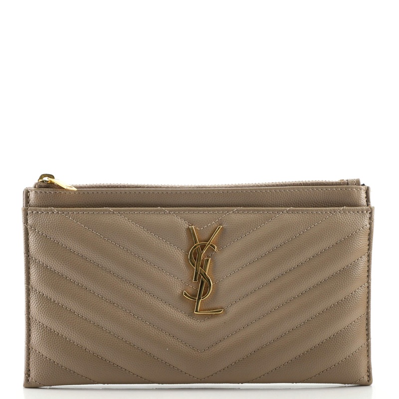Classic Monogram Zip Bill Pouch Matelasse Chevron Leather Medium S744816565236