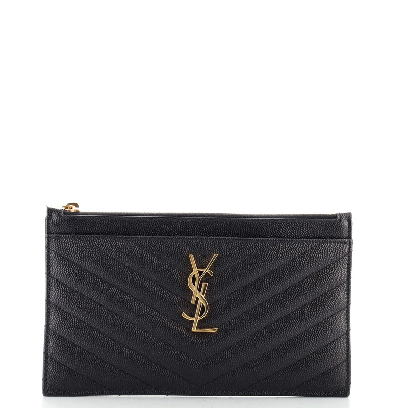 Classic Monogram Zip Bill Pouch Matelasse Chevron Leather Medium S744816569588