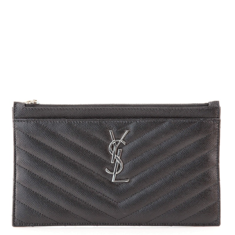 Classic Monogram Zip Bill Pouch Matelasse Chevron Leather Medium S744816560589