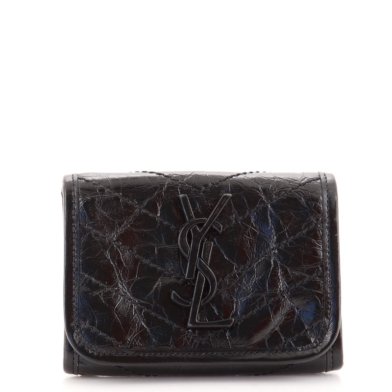 Niki Trifold Wallet Matelasse Chevron Leather Compact S744816563885